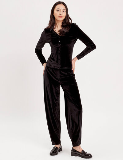 Chemise en velours noir femme