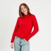Pull col montant rouge femme