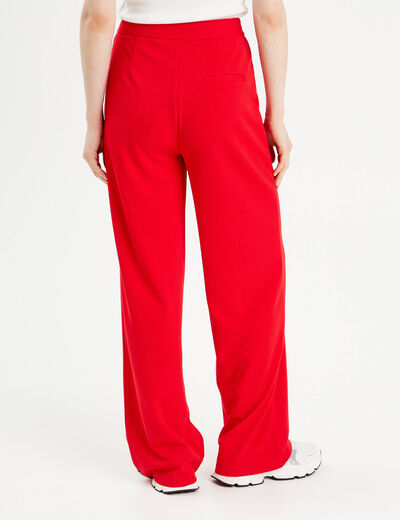 Pantalon large rouge femme