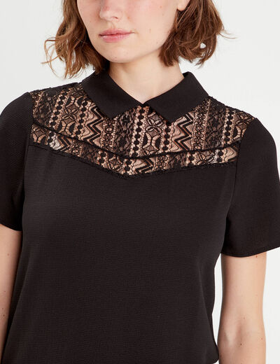 T-shirt manches courtes noir femme