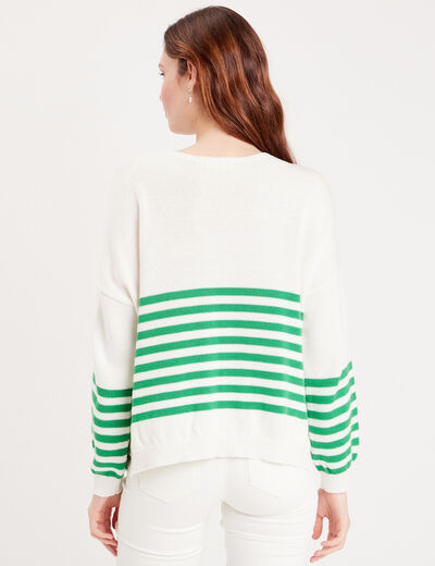 Pull manches longues vert femme