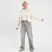 Veste droite boutonnée ecru femme
