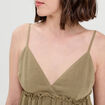 Caraco bretelles fines vert kaki femme