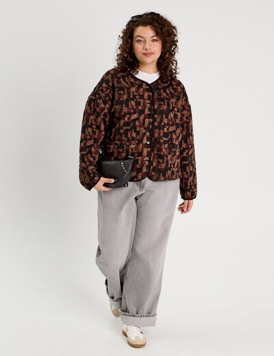 Veste matelassée marron cognac femme