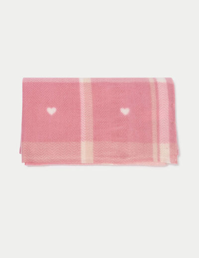 &Eacute;charpe plaid rose fushia femme