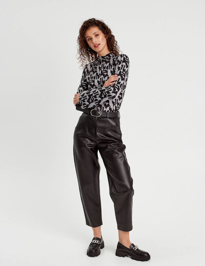 T-shirt manches pagodes gris femme