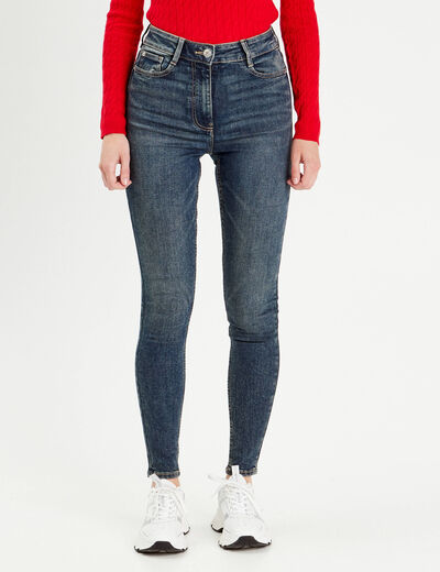 Jeans skinny taille haute denim dirty femme