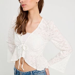 blouse nouee ecru femme Blouse nouée ecru femme