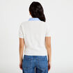 Polo col chemise manches courtes blanc femme