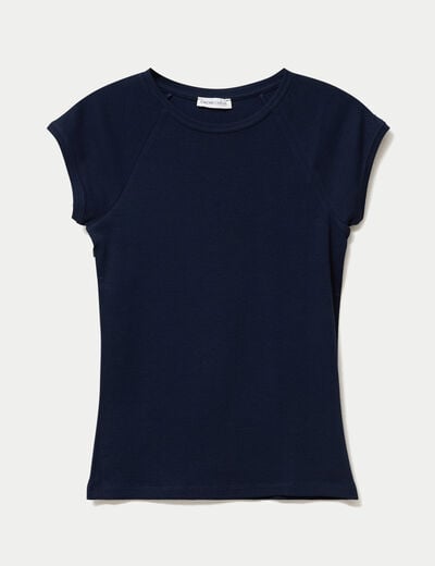 T-shirt manches courtes bleu marine femme