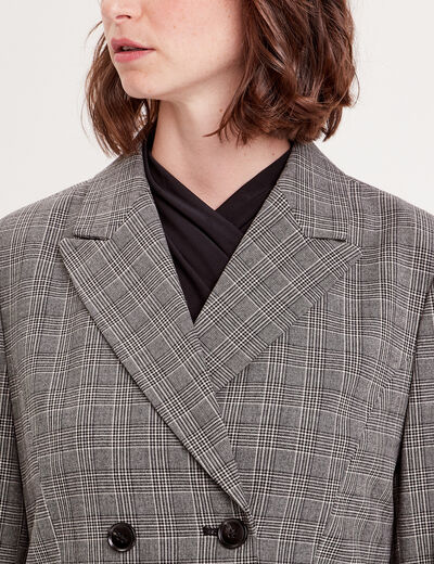 Veste ajustée boutonnée gris femme