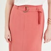 Jupe midi droite fendue vieux rose femme