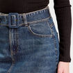 Jupe midi trapèze en jean denim dirty femme