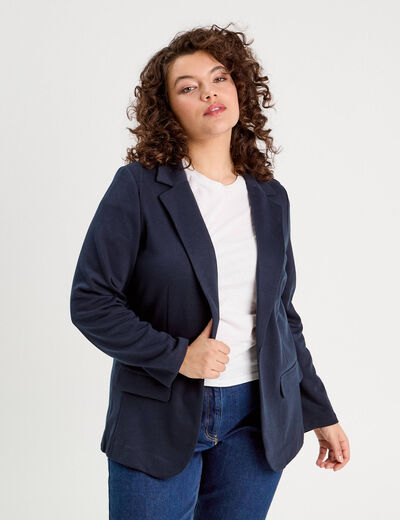 Veste blazer cintrée bleu marine femme