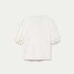 Blouse droite manches courtes ecru femme