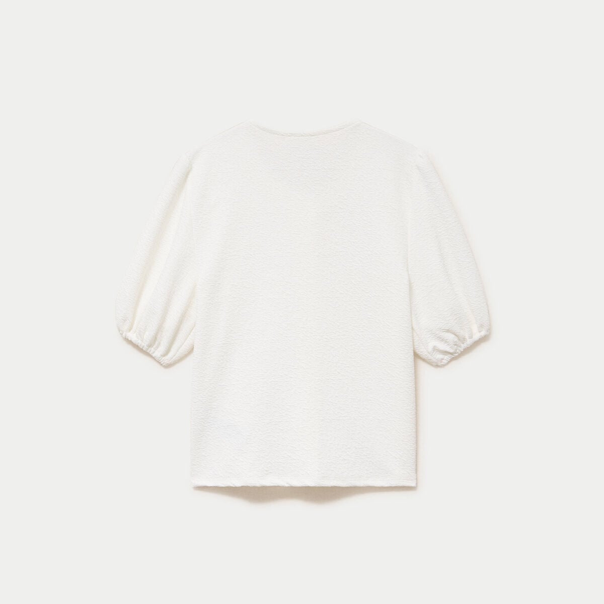Blouse droite manches courtes ecru femme