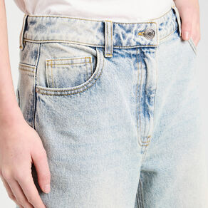 Jeans balloon denim bleach femme