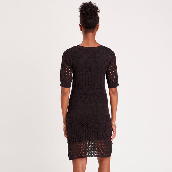 robe pull evasee ajouree noir femme Robe pull évasée ajourée noir femme