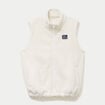 Veste sans manches col montant bouclette ecru femme