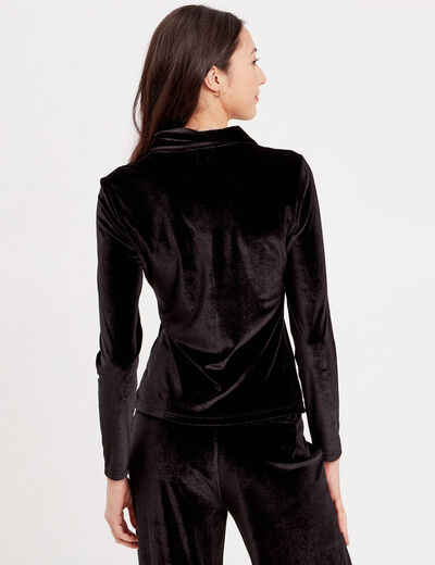 Chemise en velours noir femme