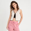 Gilet sans manches ecru femme