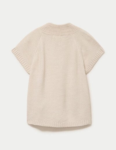 Gilet sans manches col montant beige femme