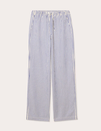 Pantalon large bleu marine femme