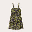 Robe évasée bretelles fines noir femme