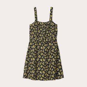 Robe évasée bretelles fines noir femme