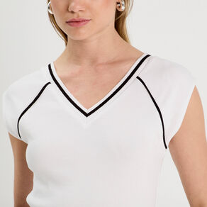 T-shirt manches courtes blanc femme