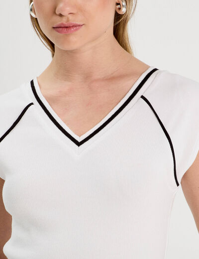 T-shirt manches courtes blanc femme