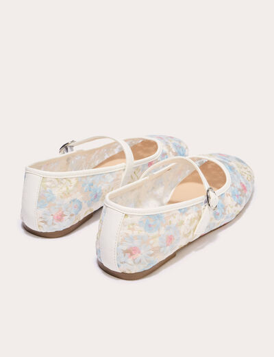 Ballerines en dentelle ecru femme