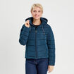 Doudoune ajustée à capuche bleu marine femme