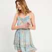 Robe évasée volants bleu femme