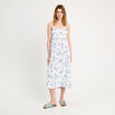 Robe longue évasée bretelles blanc femme