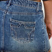Jupe-short droite en jean denim double stone femme