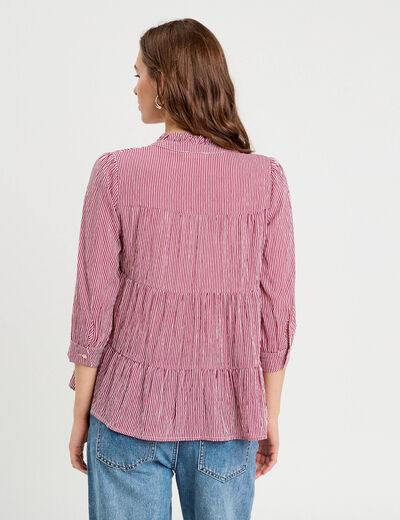 Blouse manches 3/4 bordeaux femme