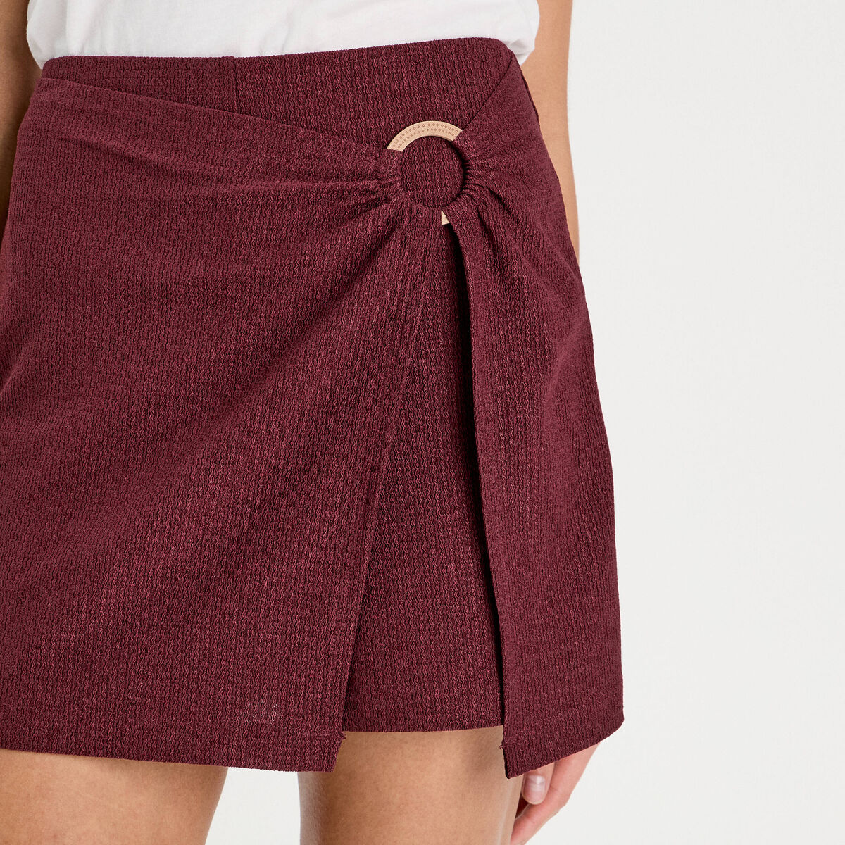 Jupe-short évasée prune femme