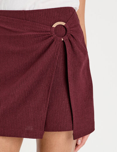 Jupe-short évasée prune femme