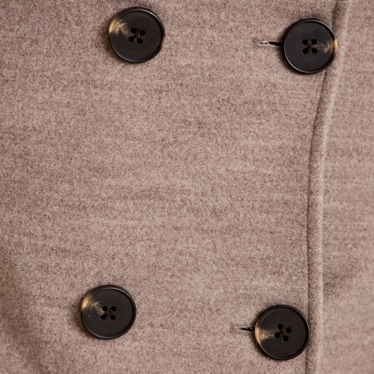 manteau ajust&eacute; 3/4 &agrave; capuche taupe femme