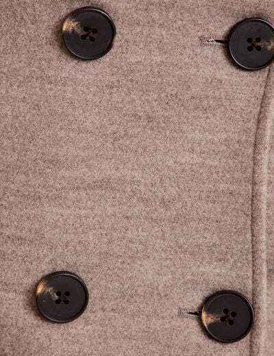 manteau ajust&eacute; 3/4 &agrave; capuche taupe femme