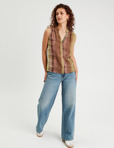 Blouse sans manches vert femme
