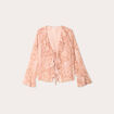Blouse volants beige femme