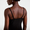 Robe longue droite en maille noir femme
