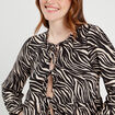 Blouse nouée manches longues noir femme