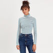 T-shirt col roulé blanc femme