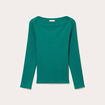 T-shirt col bateau vert &eacute;meraude femme