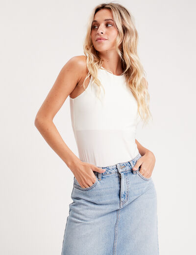 Body sans manches ecru femme