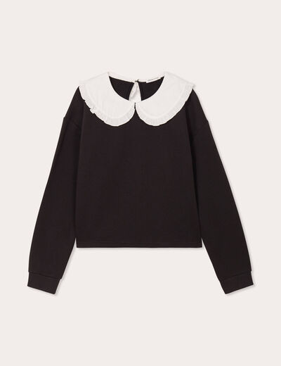 Sweat col claudine noir femme