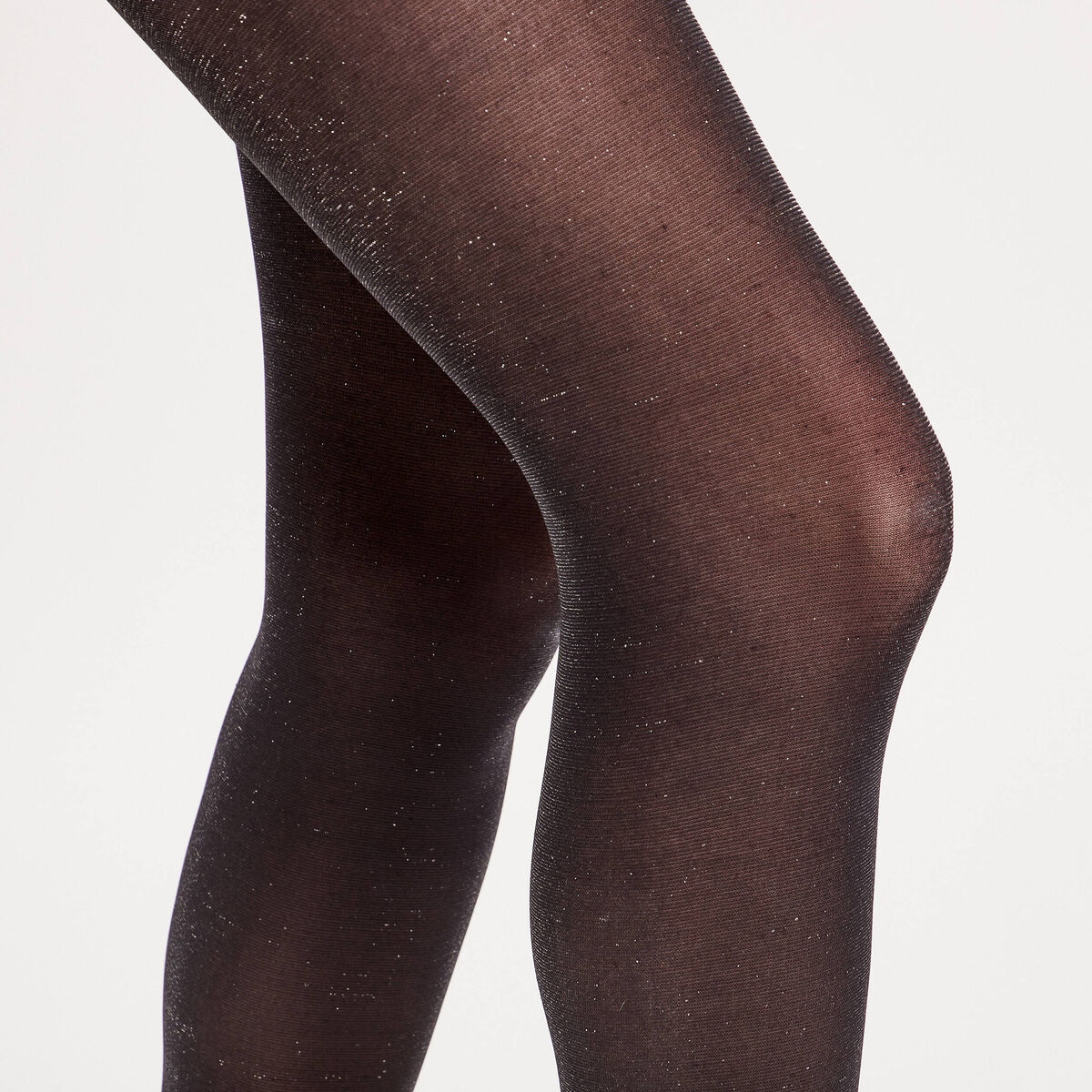 Collants fils métallisés noir femme